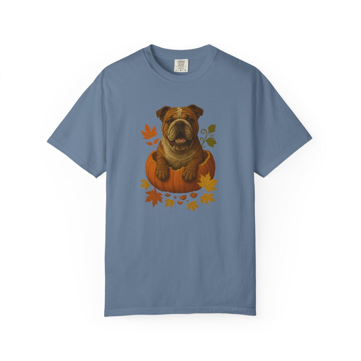 Bulldog Pumpkin Fall T-Shirt, Cute Autumn Dog Lover Tee & Thanksgiving Gift