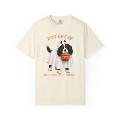Tricolor Cavalier Boo Crew Halloween Shirt, Here for the Treats Dog Mom Tee
