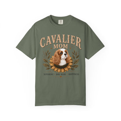 Blenheim Cavalier Mom Shirt, Cavalier King Charles Spaniel Tee, Sunflower Dog Lover Gift