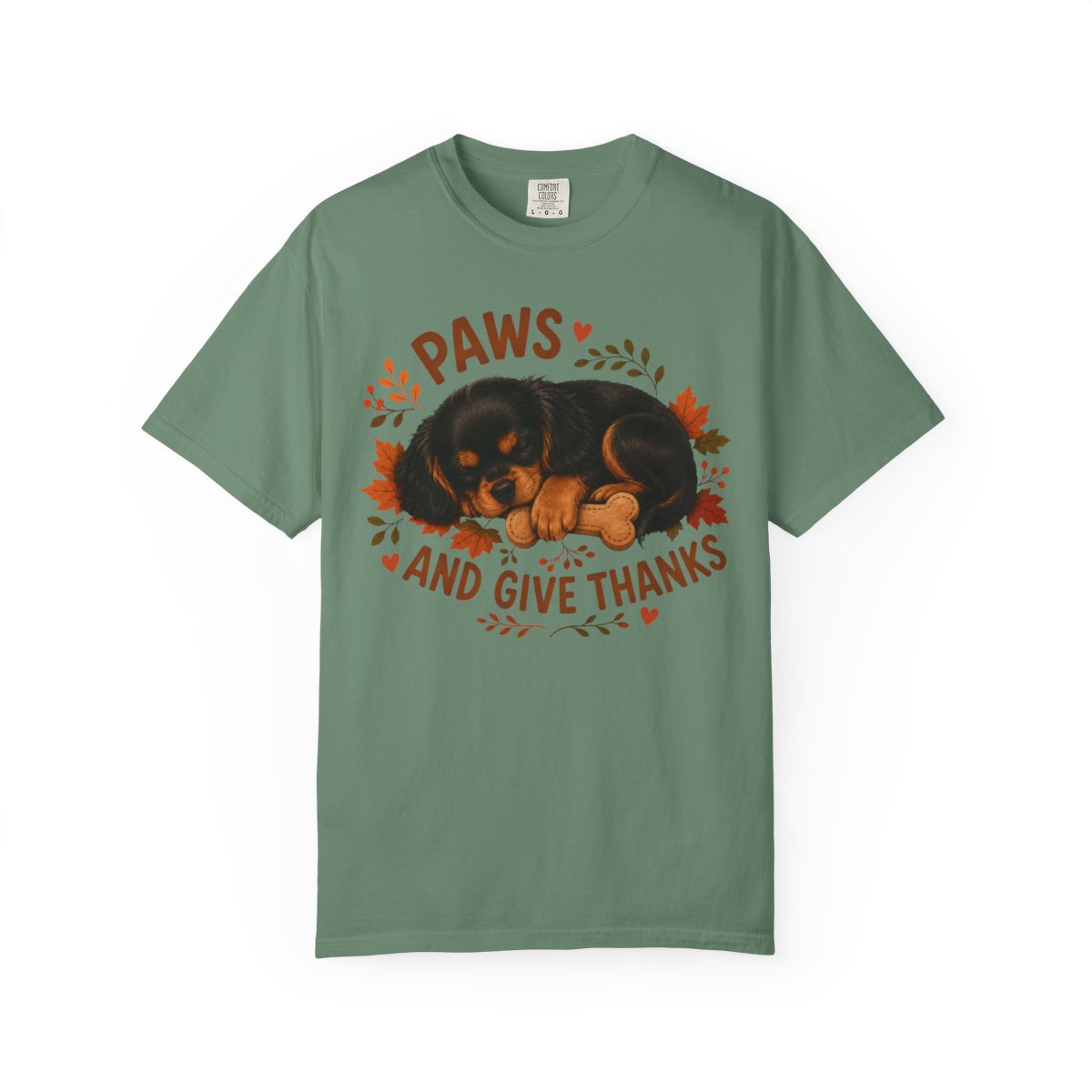Black and Tan Cavalier Thanksgiving Shirt, Paws Give Thanks Tee, Fall Dog Lover Gift