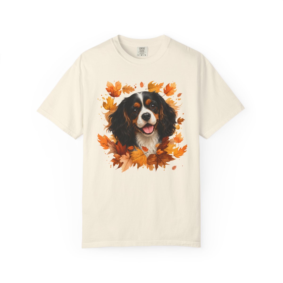 Tricolor Cavalier Fall Shirt, Autumn Dog Mom Comfort Colors Tee