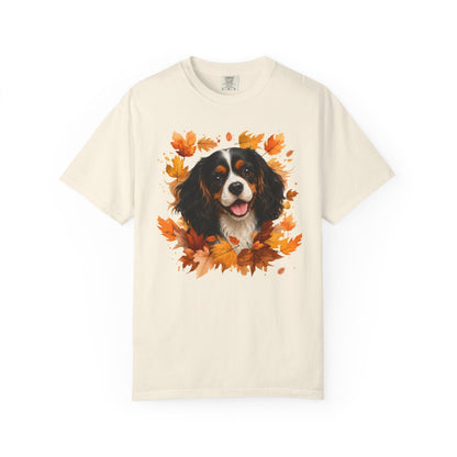Tricolor Cavalier Fall Shirt, Autumn Dog Mom Comfort Colors Tee