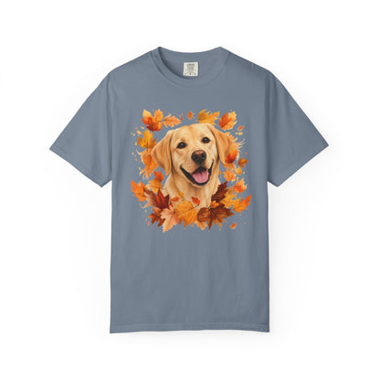 Yellow Lab Fall Shirt, Autumn Dog Mom Comfort Colors Tee