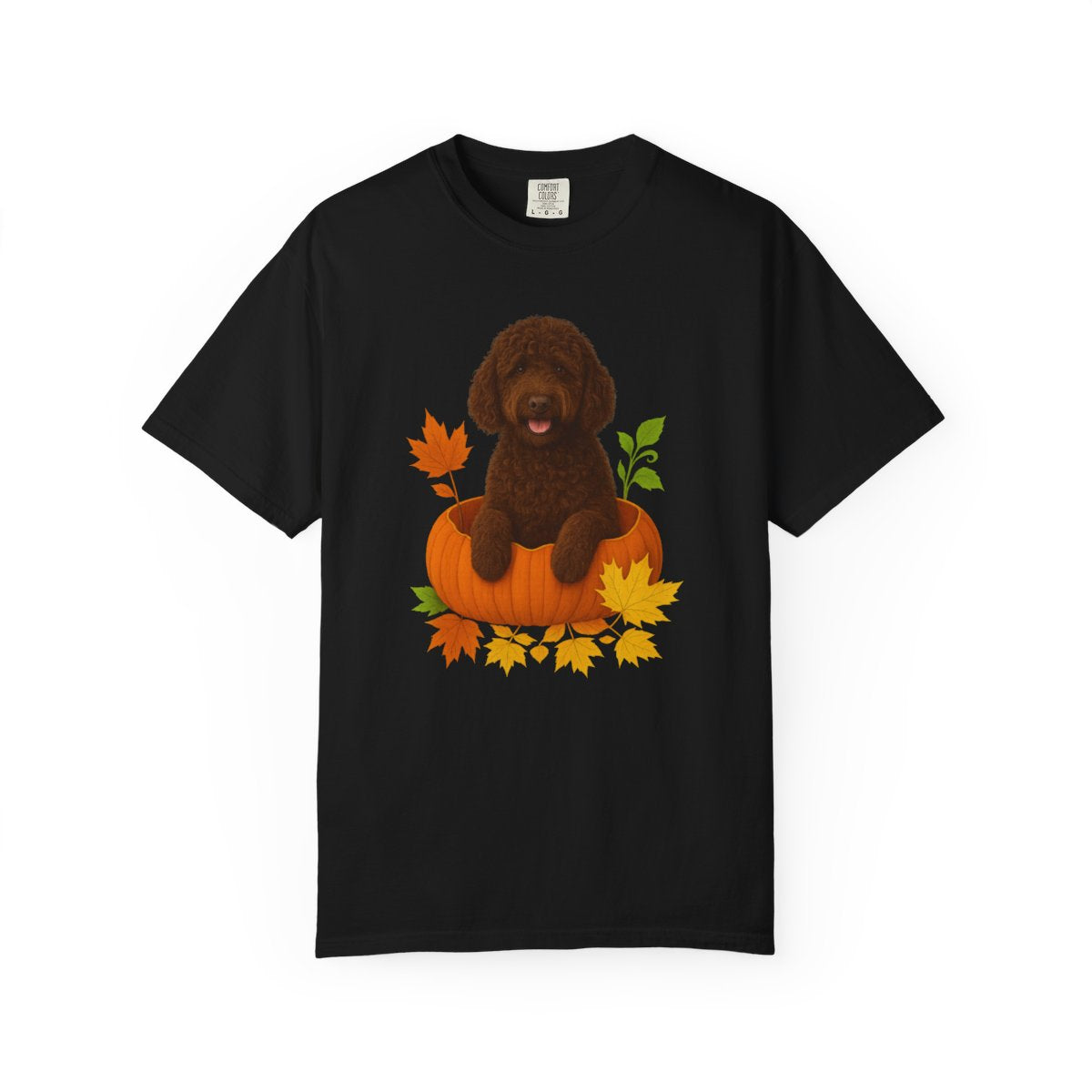 Portuguese Water Dog Pumpkin Shirt, Fall Dog Lover Tee on Comfort Colors 1717