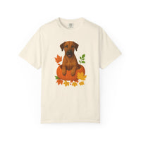 Load image into Gallery viewer, Rhodesian Ridgeback Pumpkin Shirt, Fall Dog Lover Tee on Comfort Colors 1717
