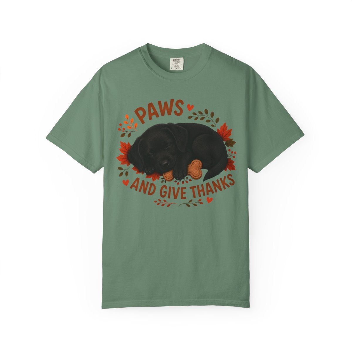 Black Lab Thanksgiving Shirt, Paws Give Thanks Tee, Fall Labrador Retriever Lover Gift