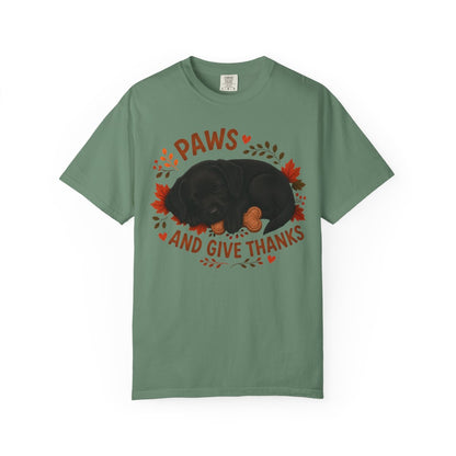 Black Lab Thanksgiving Shirt, Paws Give Thanks Tee, Fall Labrador Retriever Lover Gift