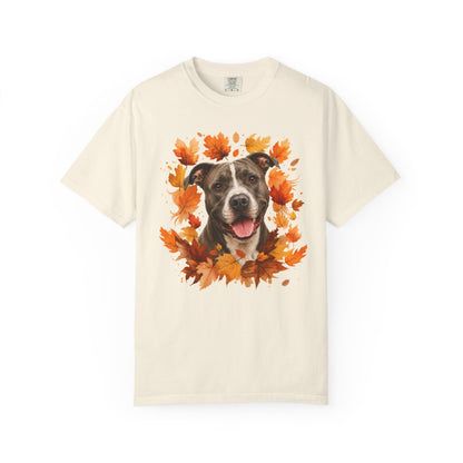 Pitbull Fall Shirt, Autumn Dog Mom Comfort Colors Tee