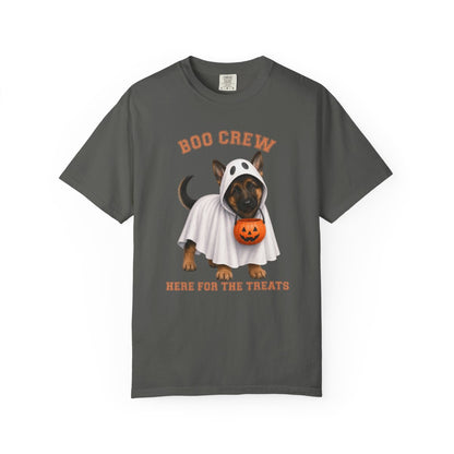 German Shepherd Boo Crew Halloween Shirt, Here for the Treats Dog Mom Tee