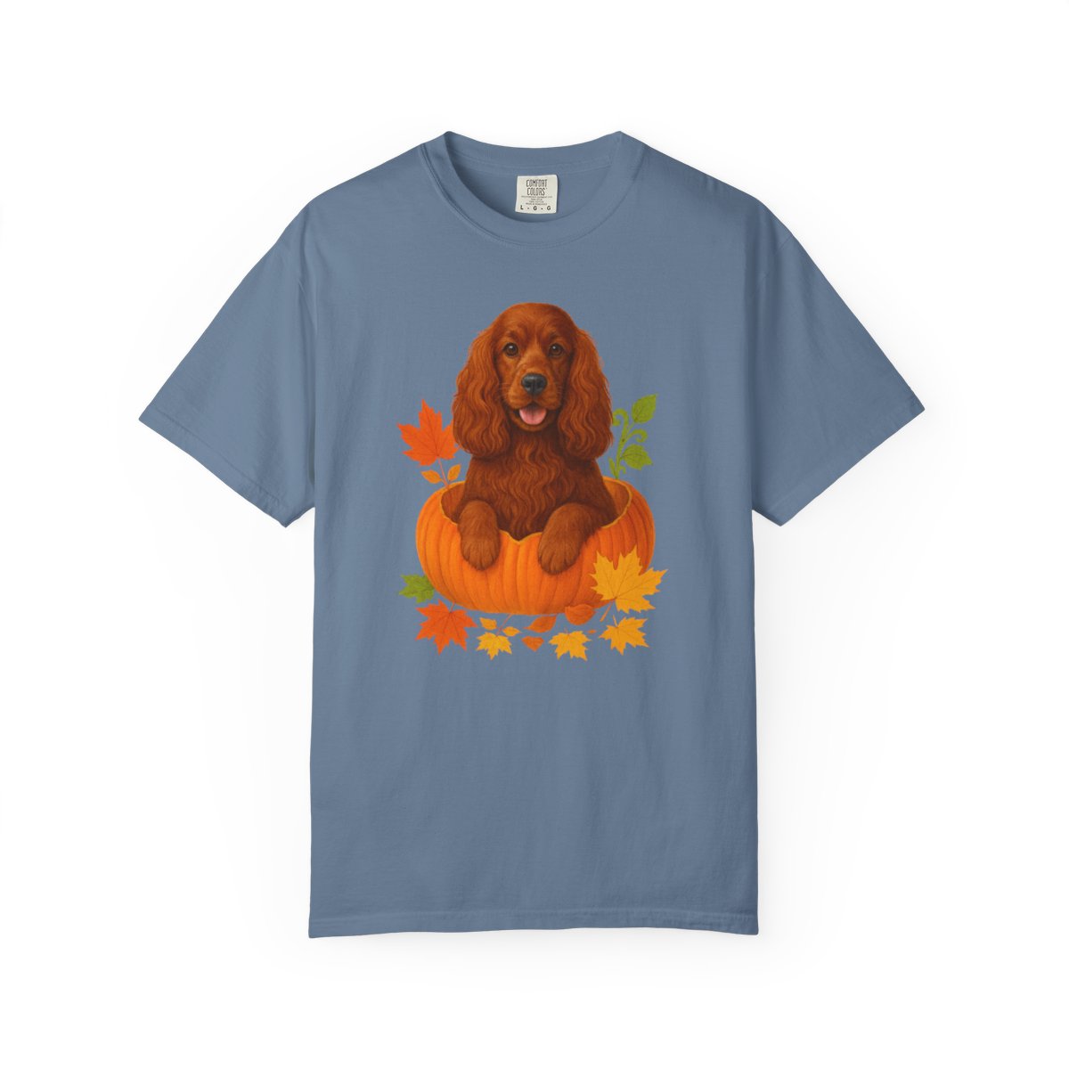 English Cocker Spaniel in Pumpkin Fall Shirt, Cute Autumn Dog Tee for Spaniel Lovers