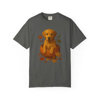 Load image into Gallery viewer, Yellow Lab in Pumpkin Fall Dog Lover Shirt, Cute Autumn Labrador Tee for Dog Moms
