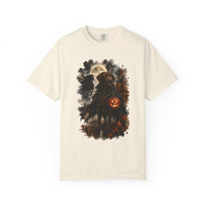 Chocolate Lab Headless Horseman Inspired Halloween Comfort Colors Shirt