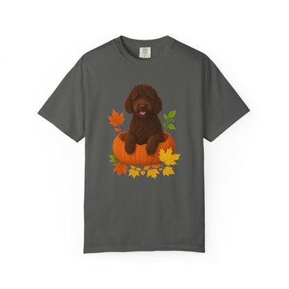 Portuguese Water Dog Pumpkin Shirt, Fall Dog Lover Tee on Comfort Colors 1717