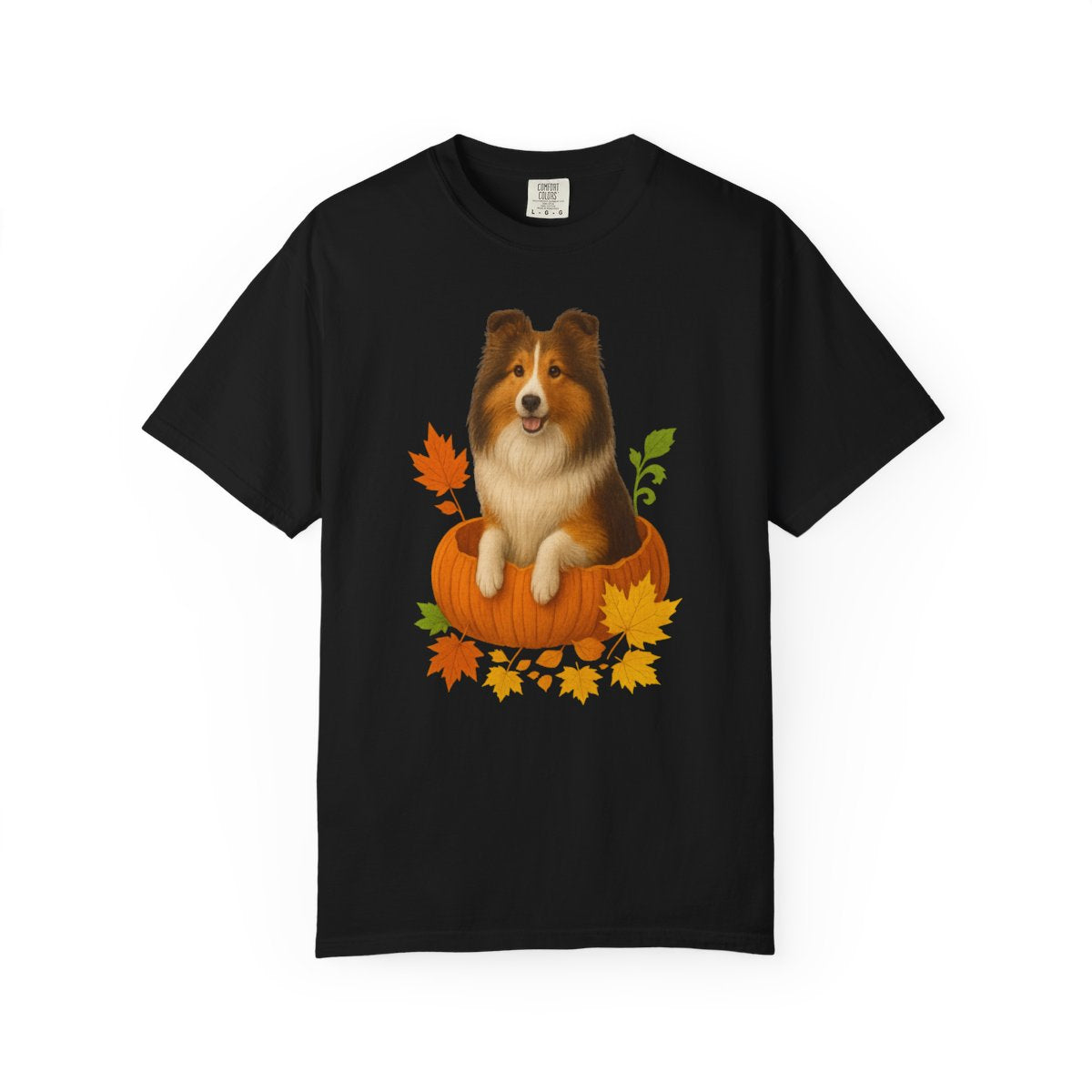 Shetland Sheepdog Pumpkin Shirt, Cute Fall Dog Lover T-Shirt for Sheltie Fans