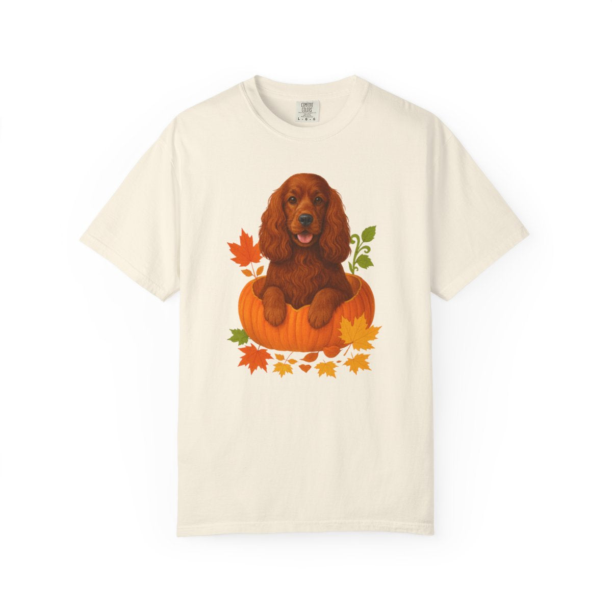 English Cocker Spaniel in Pumpkin Fall Shirt, Cute Autumn Dog Tee for Spaniel Lovers