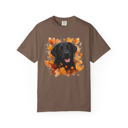 Black Lab Fall Shirt, Autumn Dog Mom Comfort Colors Tee