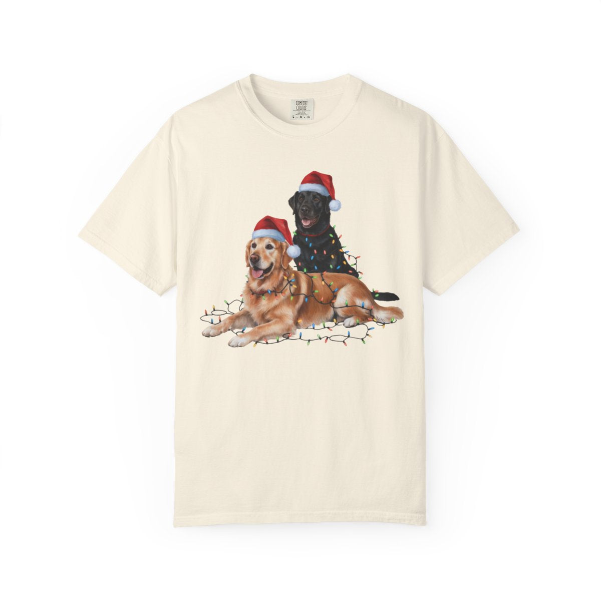 Festive Holiday Christmas Dog Shirt, Santa Hat Labrador Tee, Labrador Golden Retriever Shirt, Christmas Gift for Dog Lovers