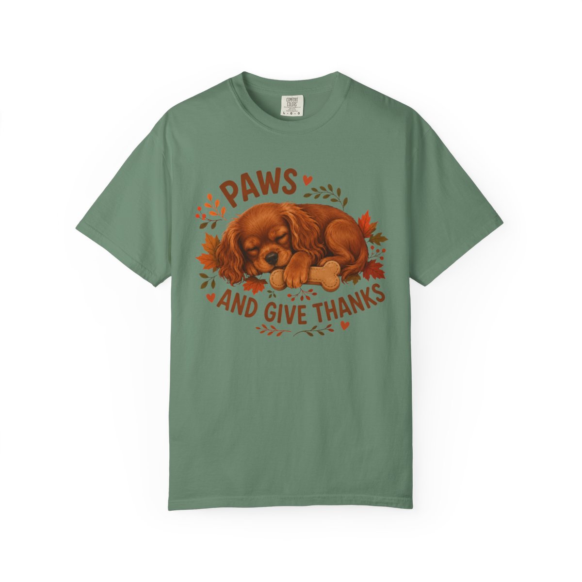 Ruby Cavalier Thanksgiving Shirt, Paws Give Thanks Tee, Fall Cavalier Dog Lover Gift