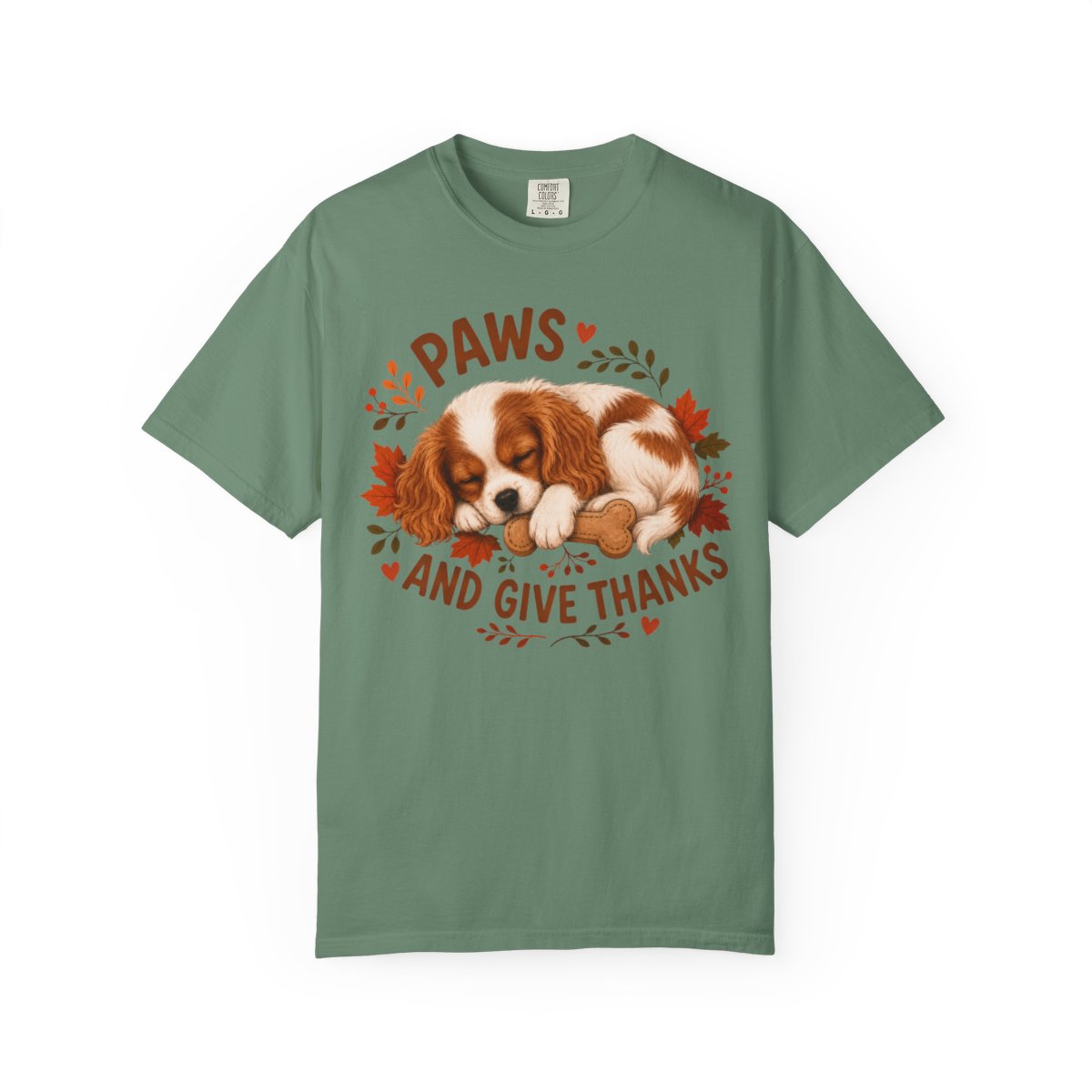 Blenheim Cavalier Thanksgiving Shirt, Paws Give Thanks Tee, Fall Cavalier Dog Lover Gift