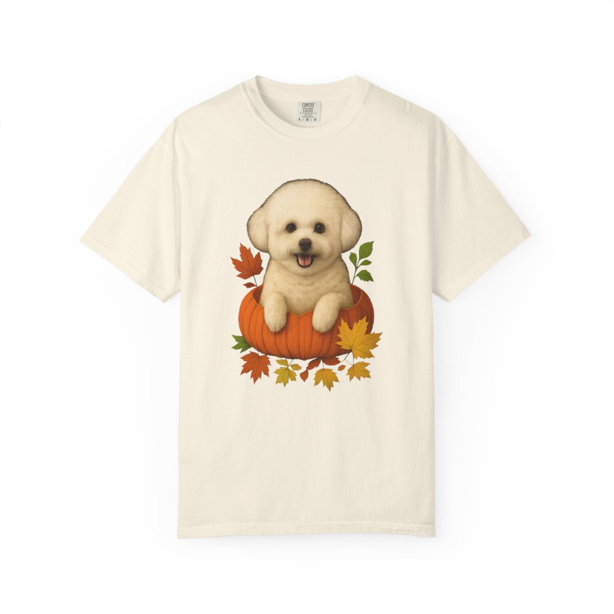 Bichon Frise Pumpkin Shirt, Cute Fall Dog Lover Tee on Comfort Colors 1717
