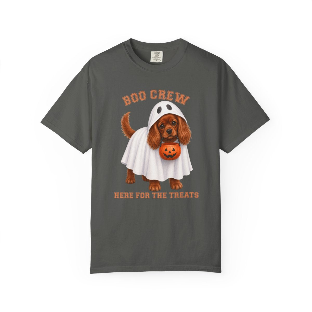 Ruby Cavalier Boo Crew Halloween Shirt, Here for the Treats Dog Mom Tee