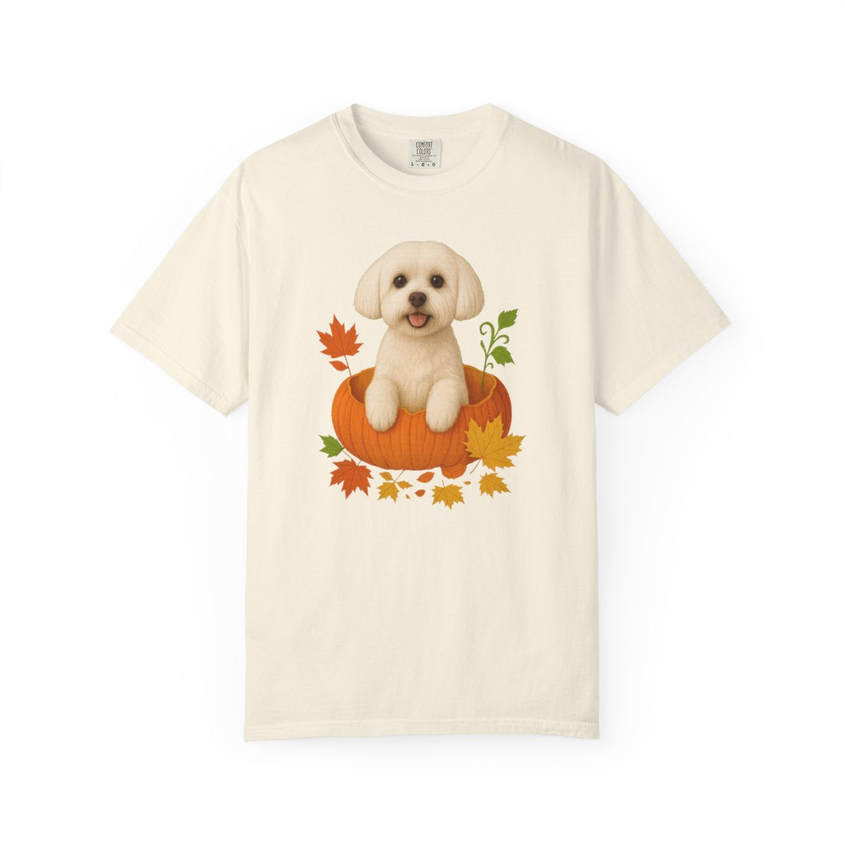 Maltese in Pumpkin Fall Shirt, Cute Autumn Dog Tee for Maltese Moms and Pet Lovers