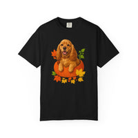Load image into Gallery viewer, Cocker Spaniel in Pumpkin Fall Shirt, Cute Autumn Dog Tee for Cocker Lovers
