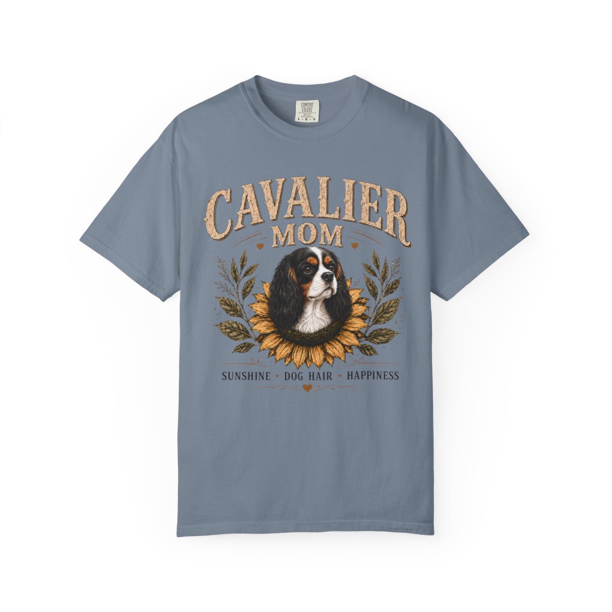 Tricolor Cavalier Mom Shirt, Cavalier King Charles Spaniel Tee, Sunflower Dog Lover Gift