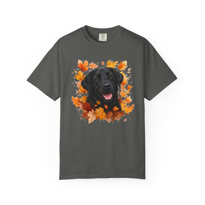 Black Lab Fall Shirt, Autumn Dog Mom Comfort Colors Tee