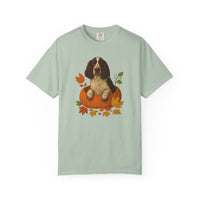 Load image into Gallery viewer, English Springer Spaniel in Pumpkin Fall Shirt, Cute Autumn Dog Tee for Spaniel Lovers
