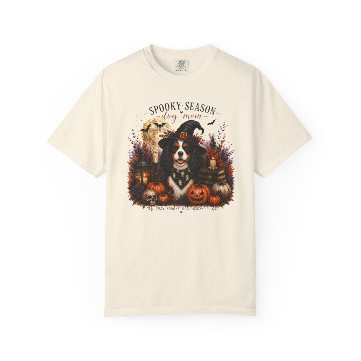 Tricolor Cavalier Spooky Season Dog Mom Halloween Shirt