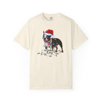 Load image into Gallery viewer, Boston Terrier Christmas Lights Shirt, Fun Holiday Tee for Terrier Lovers
