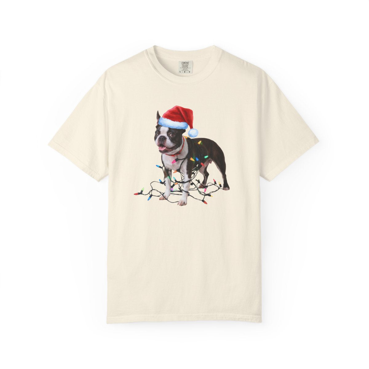Boston Terrier Christmas Lights Shirt, Fun Holiday Tee for Terrier Lovers