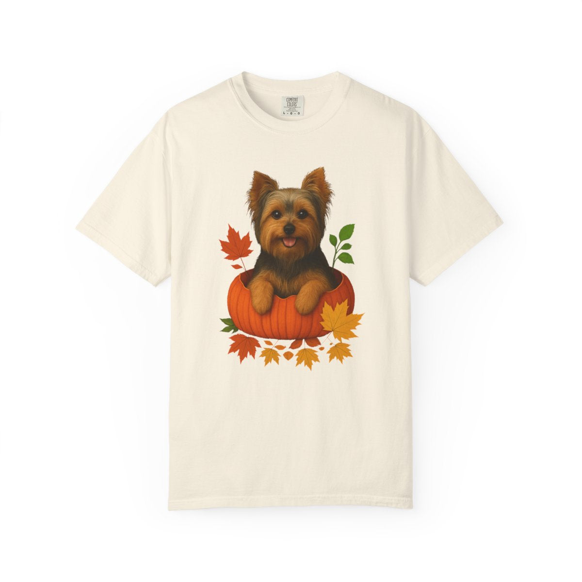 Yorkshire Terrier Pumpkin Shirt, Cute Fall Dog Lover Tee on Comfort Colors 1717