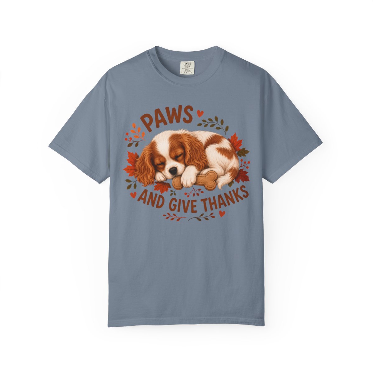 Blenheim Cavalier Thanksgiving Shirt, Paws Give Thanks Tee, Fall Cavalier Dog Lover Gift