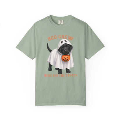 Black Lab Boo Crew Halloween Shirt, Here for the Treats Dog Mom Tee