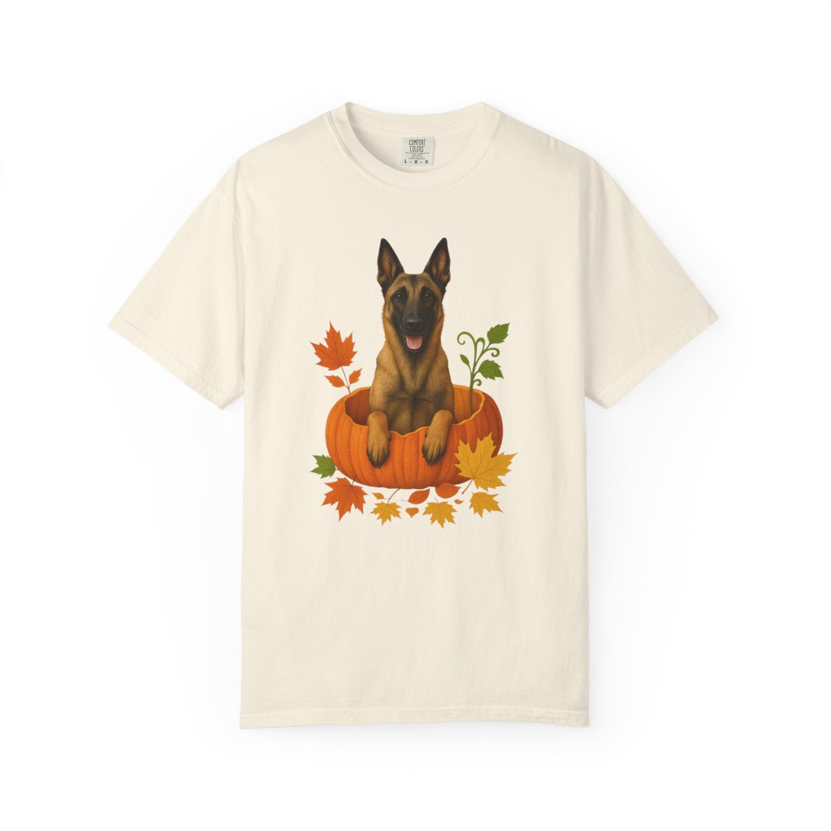 Belgian Malinois in Pumpkin Fall Shirt, Cute Autumn Dog Tee for Malinois Lovers
