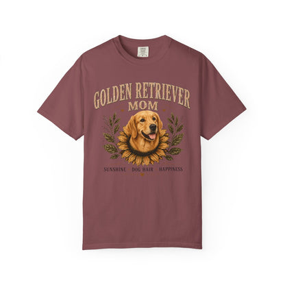 Golden Retriever Mom Shirt, Sunflower Golden Retriever Tee, Vintage Dog Lover Gift