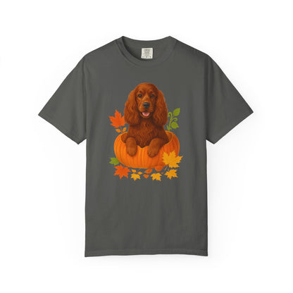 English Cocker Spaniel in Pumpkin Fall Shirt, Cute Autumn Dog Tee for Spaniel Lovers