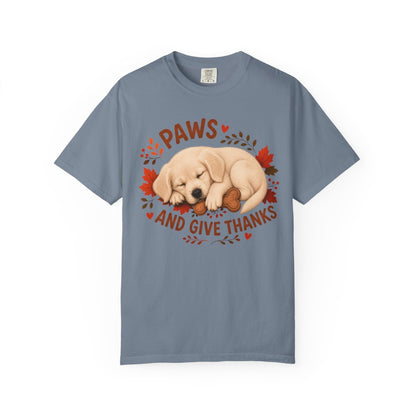 English Cream Golden Retriever Thanksgiving Shirt, Paws Give Thanks Tee, Fall Dog Lover Gift