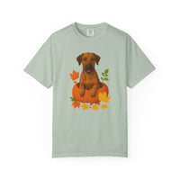 Load image into Gallery viewer, Rhodesian Ridgeback Pumpkin Shirt, Fall Dog Lover Tee on Comfort Colors 1717
