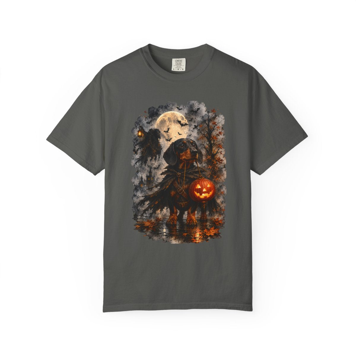 Black & Tan Dachshund Headless Horseman Inspired Halloween Comfort Colors Shirt