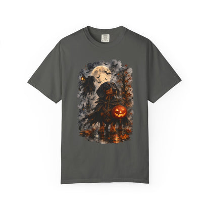 Black & Tan Dachshund Headless Horseman Inspired Halloween Comfort Colors Shirt