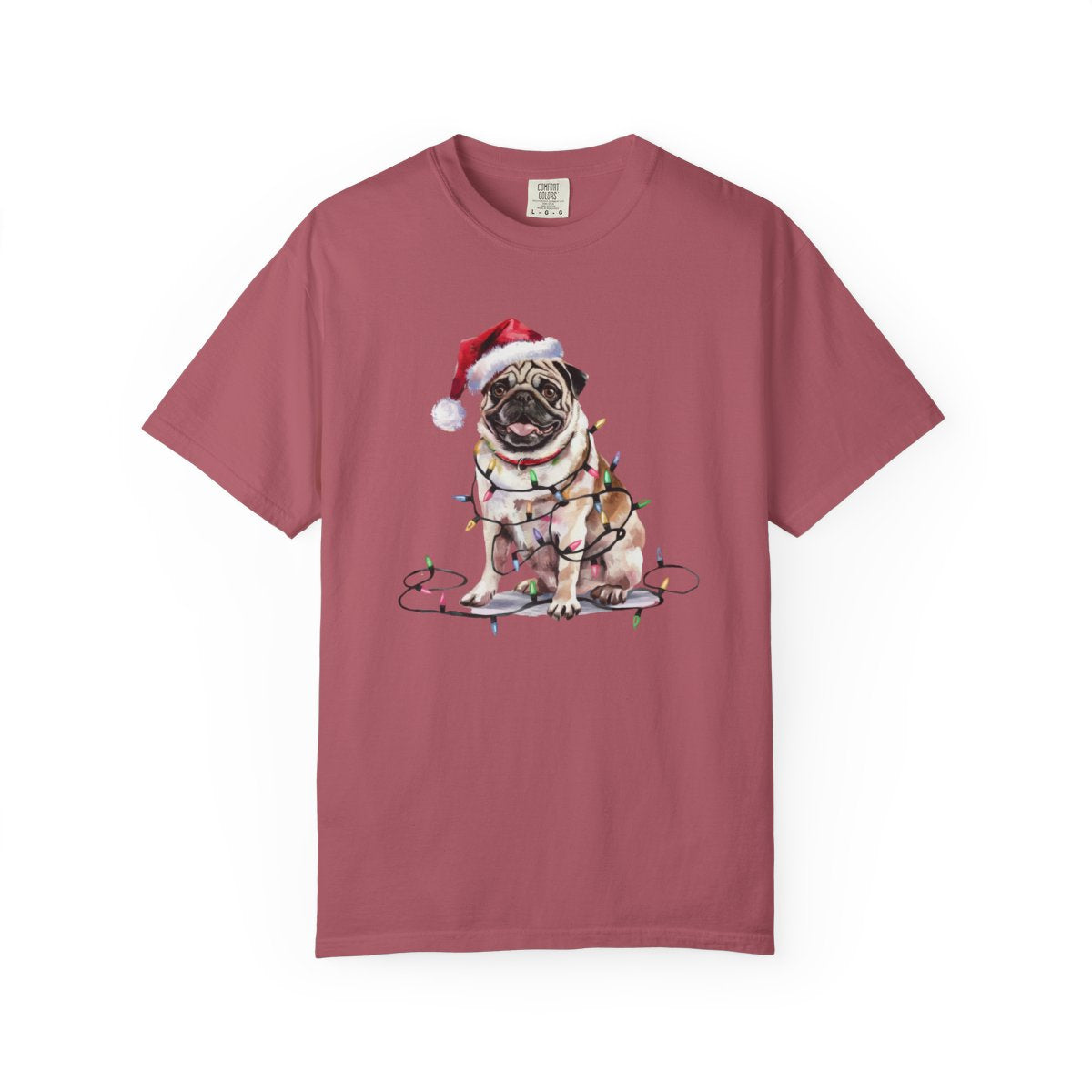 Christmas Pug Shirt, Christmas Dog Tee, Christmas Lights Dog Tee, Pug Mom Tshirt, Gift for Dog Lover, Pug