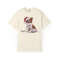 Load image into Gallery viewer, Papillon Christmas Lights Shirt, Festive Holiday Tee for Small Dog Lovers

