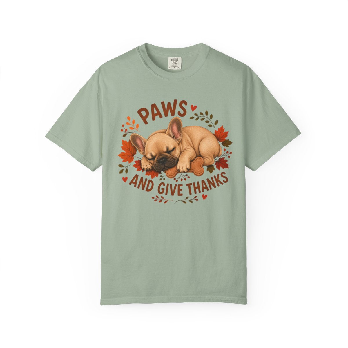 French Bulldog Thanksgiving Shirt, Paws Give Thanks Tee, Fall Frenchie Dog Lover Gift