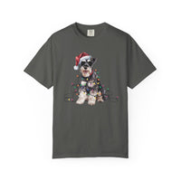 Load image into Gallery viewer, Schnauzer Christmas Lights Shirt, Festive Holiday Tee for Bearded Dog Lovers
