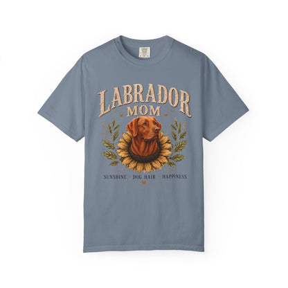 Fox Red Lab Mom Shirt, Labrador Retriever Sunflower Tee, Vintage Dog Lover Gift