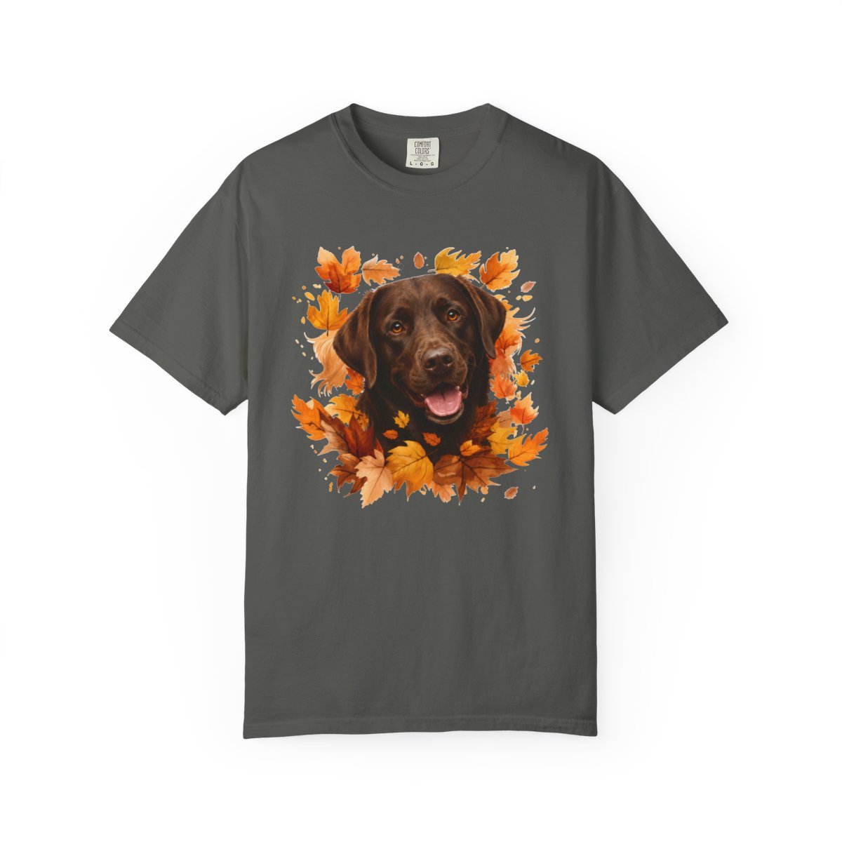 Chocolate Lab Fall Shirt, Autumn Dog Mom Comfort Colors Tee