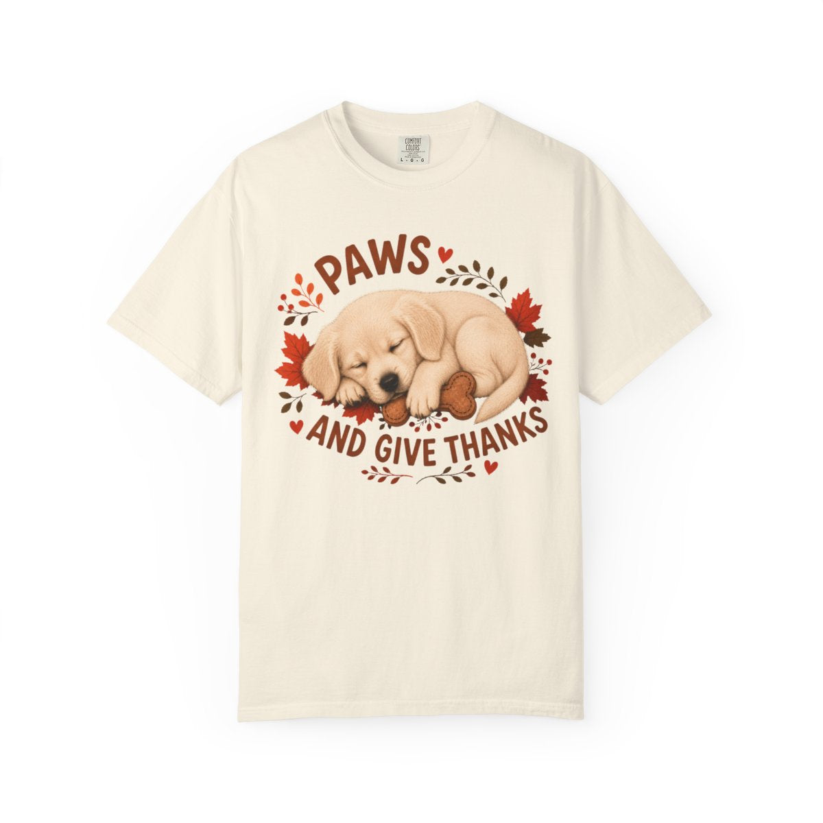 English Cream Golden Retriever Thanksgiving Shirt, Paws Give Thanks Tee, Fall Dog Lover Gift
